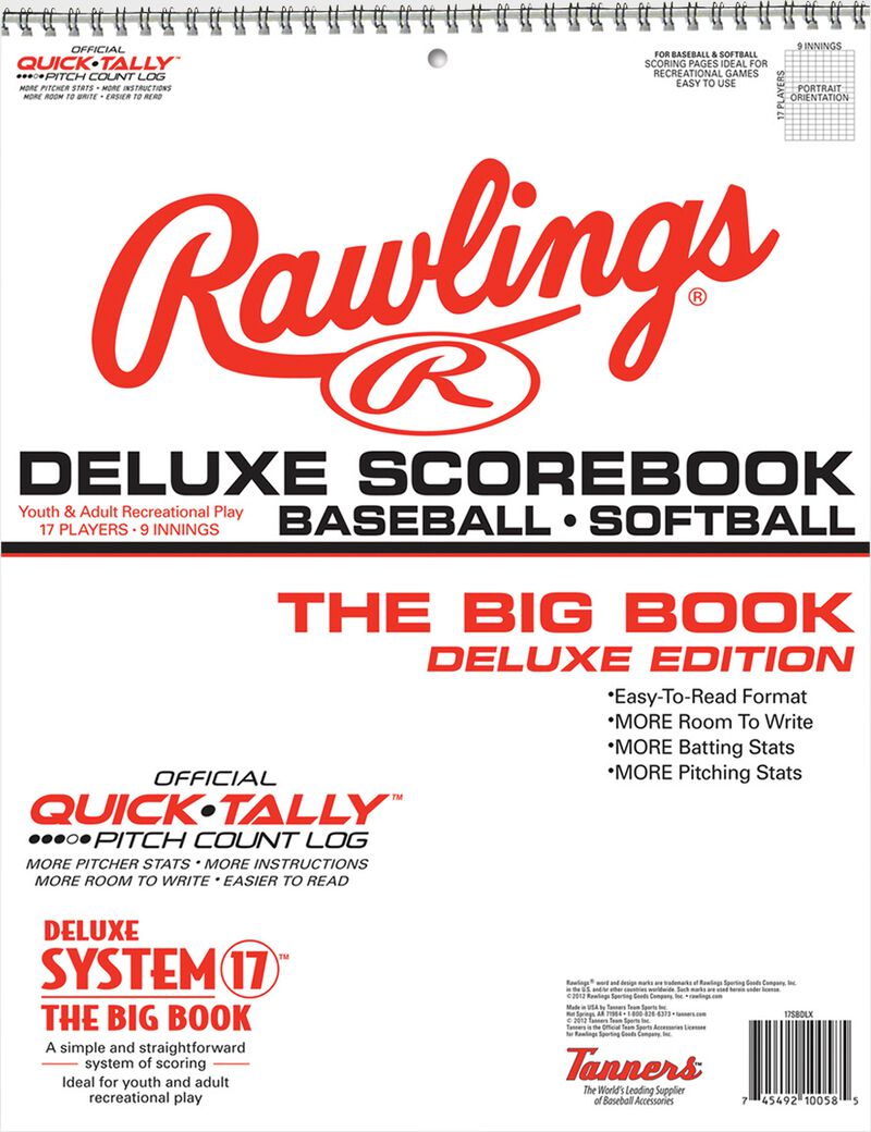 Rawlings White System-17 Deluxe Scorebook For Baseball and Softball SKU #17SBDLX