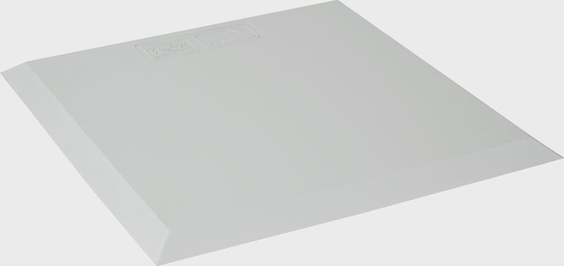 Angle view of a white Rawlings waffle throw down base - SKU: RSTDWB loading=