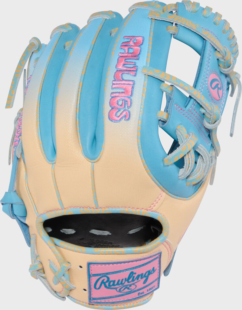 Rawlings Icon Fest Heart of the Hide Camel/Blue 11.5-Inch Infield Glove, Right Hand Throw