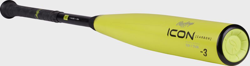 Front angle view of a Rawlings Icon glowstick BBCOR bat - SKU: RBB4I3 loading=