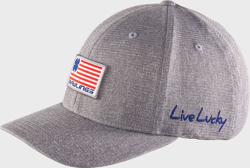 Left view of Rawlings Black Clover RBC Nation Fitted Hat - SKU: BCRBCN0061 loading=