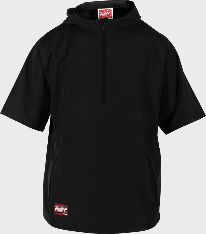 Rawlings ColorSync Short Sleeve Hoodie, Adult S, Black