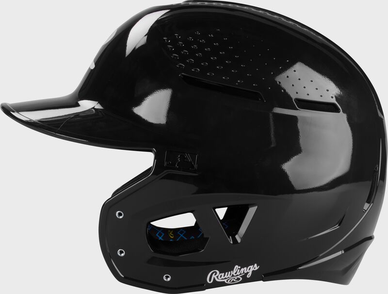Rawlings RX2 Gloss Baseball Batting Helmet, Black, Senior