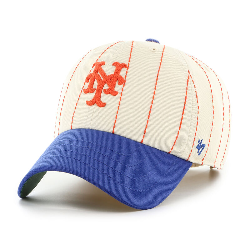 New York Mets Rawlings '47 Brand Pinstripe Clean Up Hat
