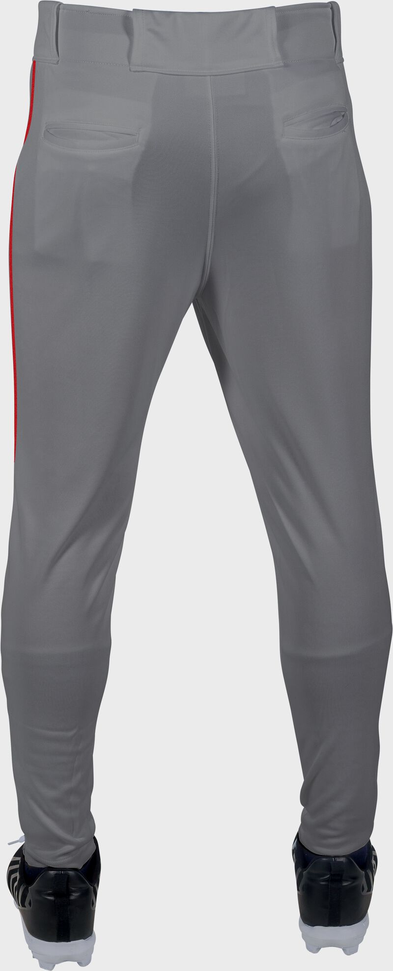 Rawlings Launch Jogger Fit Piped Baseball Pants, Adult XL, Blue Gray/Scarlet