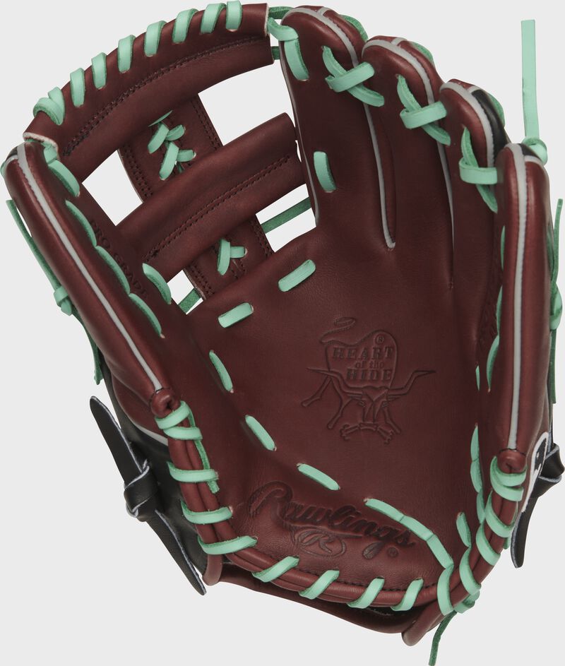 Shell palm view of sherry and black 2021 Arizona Diamondbacks Heart of the Hide glove