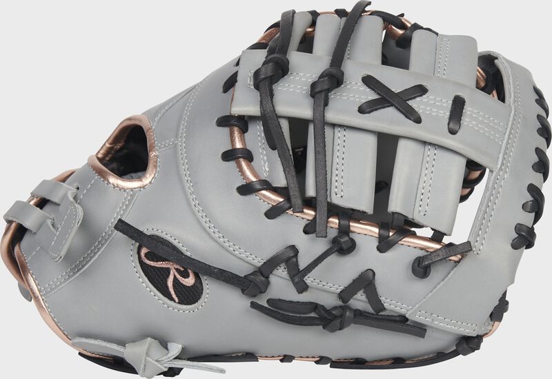 Thumb of a gray Liberty Advanced Color Series 13-inch first base mitt with a gray web - SKU: RLADCTSBGRG loading=