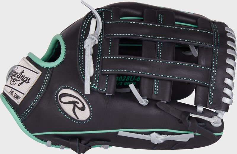 Thumb of a black NXT Series 12.5" ConoUR Fit outfield glove with a black H-web