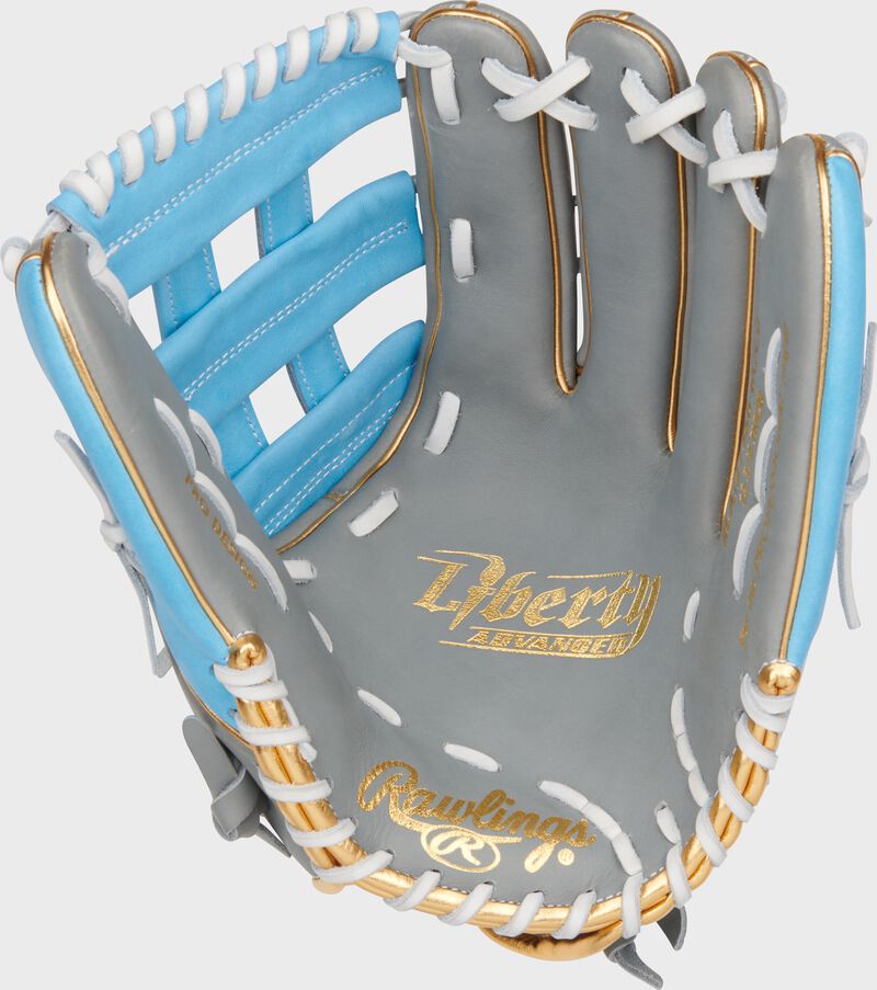Liberty Advanced Color Series 12.75 in Outfield Glove, Gray/Columbia Blue, Left loading=