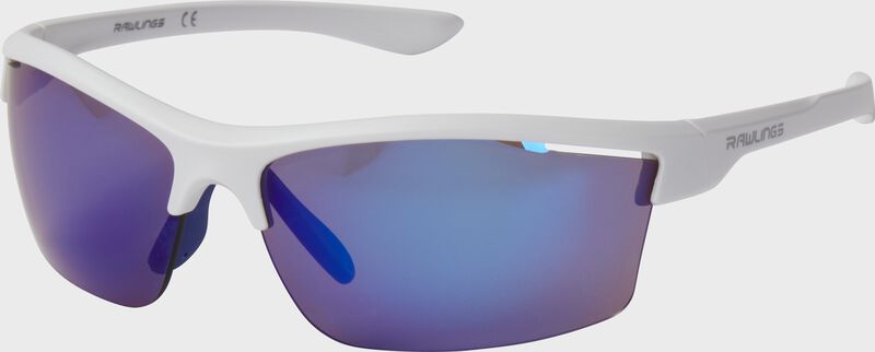 A pair of Rawlings youth white/blue half-rim blade sunglasses - SKU: 10261621 loading=
