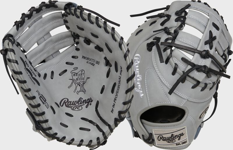 2 views showing the palm/back of a 12.25" Heart of the Hide R2G ContoUR Fit 1st base mitt