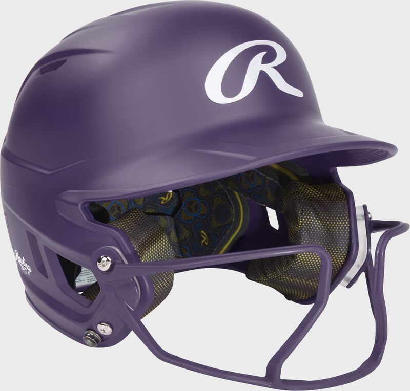 Rawlings Mach Hi-Viz Fastpitch Batting Helmet, Purple, Senior