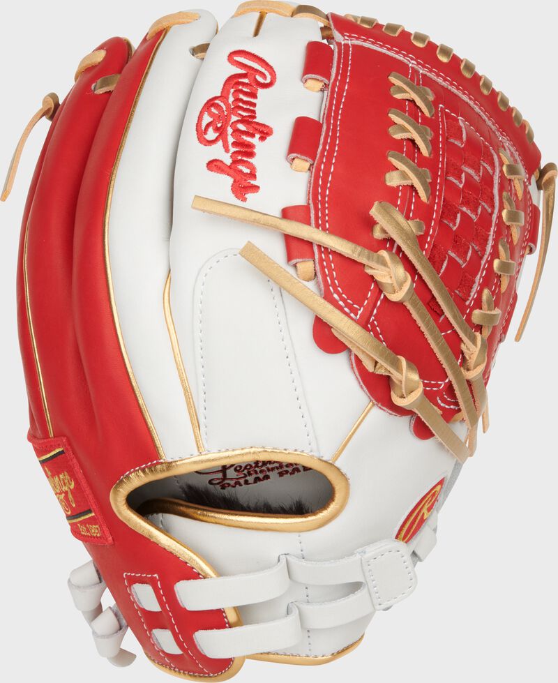 Liberty Advanced Color Series 12.5 in Fastpitch Glove, White/Scarlet, Right loading=