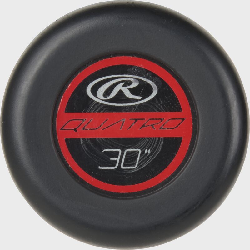 End cap view of a Rawlings 2021 Quatro Pro USA bat - SKU: US1Q8 loading=