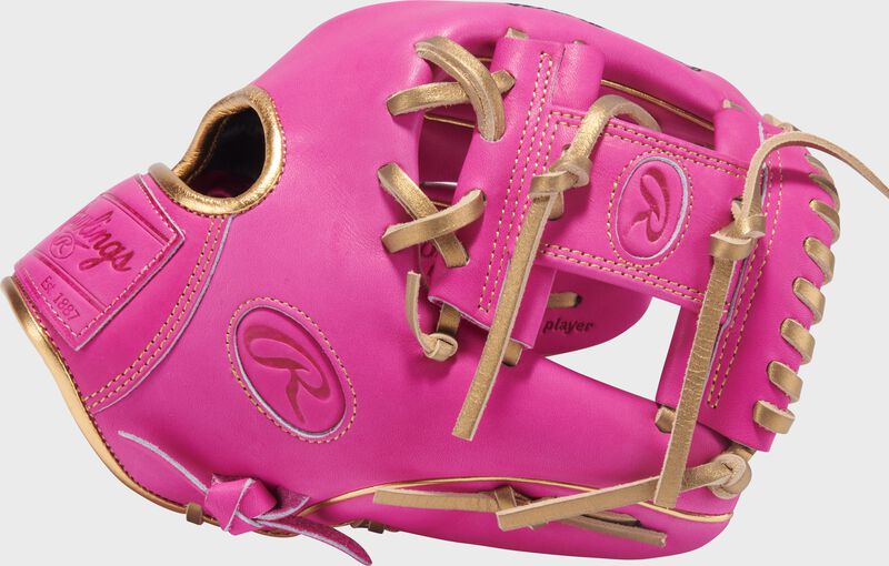 Thumb of a berry Heart of the Hide berry 11.5" infield glove with a Pro I-web