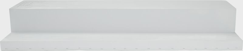 Front of an official size white Rawlings step down pitching rubber - RSDPR loading=