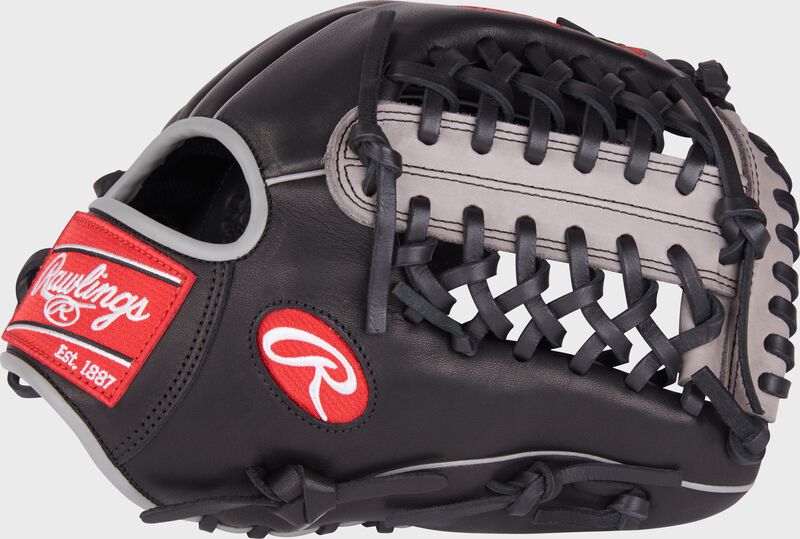 Thumb of a black Foundation Series Aaron Judge youth 12" glove with a gray Modified Trap-Eze web - SKU: RSGRF206-4B loading=