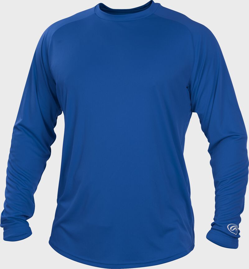 Royal blue LSRT Adult crew neck long sleeve shirt loading=