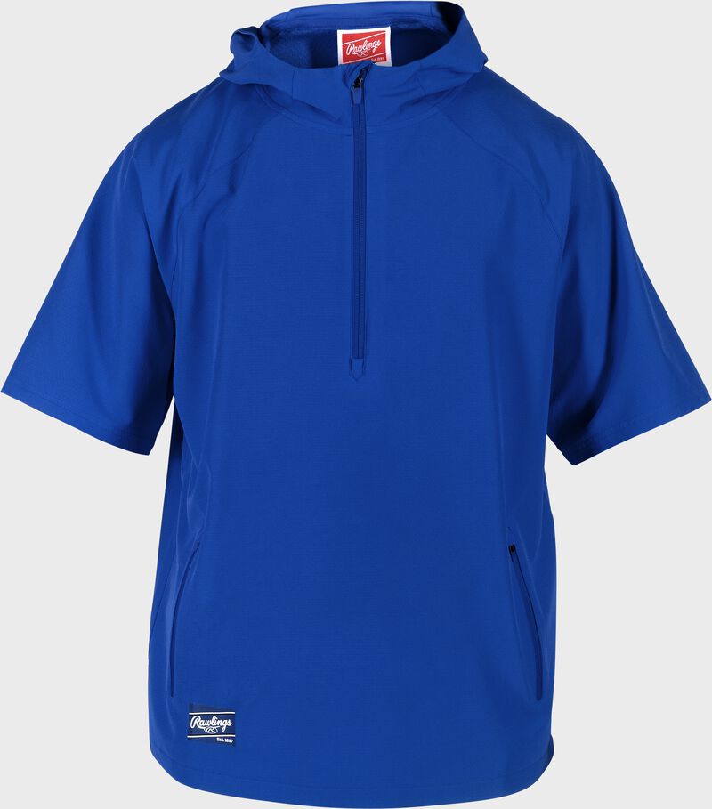 Rawlings ColorSync Short Sleeve Hoodie, Youth M, Royal