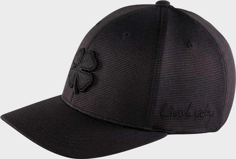 Left-side view of Rawlings Black Clover Blackout Fitted Hat - SKU: BC0BO00071 loading=