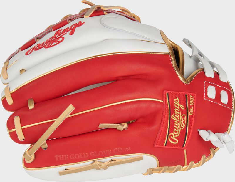Liberty Advanced Color Series 12.5 in Fastpitch Glove, White/Scarlet, Right loading=