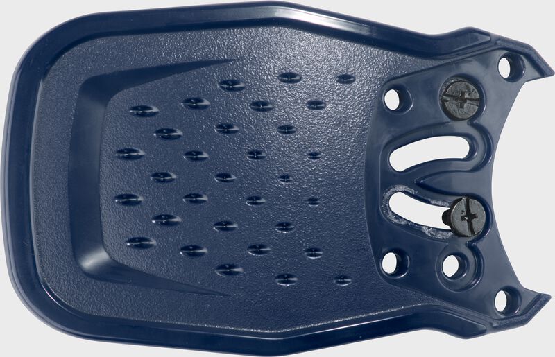 A navy Rawlings RX2 Reverse adjustable batting helmet extension with the mounting holes