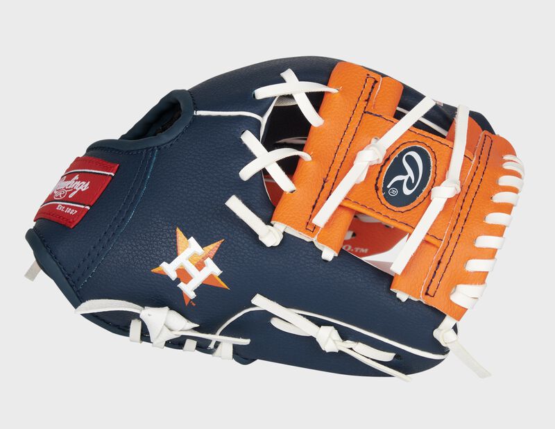 Thumb of a navy/orange Houston Astros 10-Inch team logo glove with an orange I-web - SKU: 22000002111