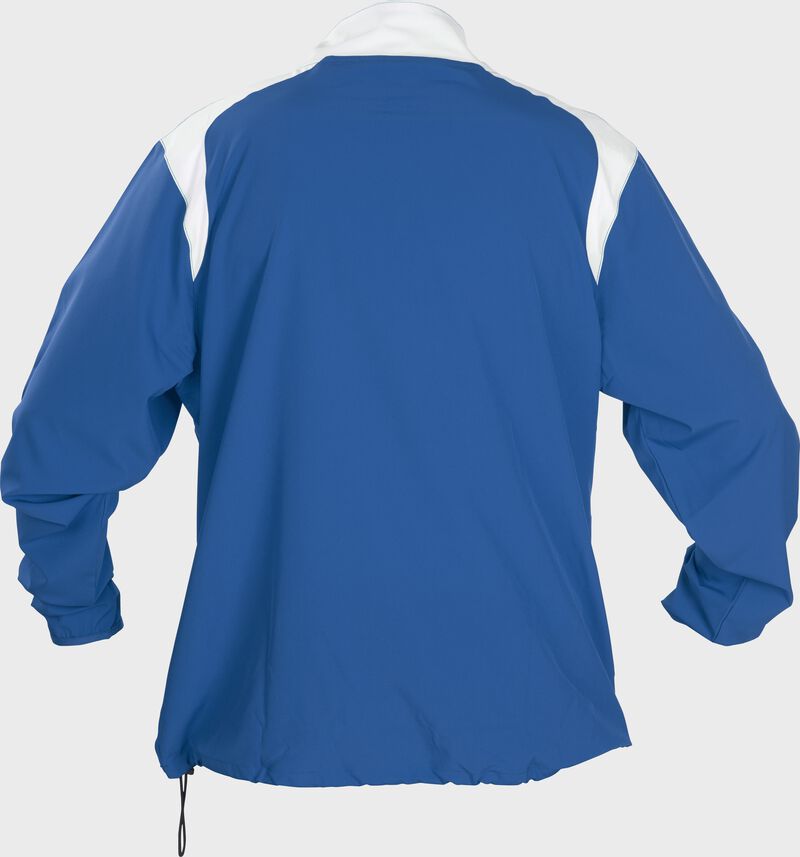 Back of Rawlings Royal Adult Long Sleeve Quarter-Zip Jacket - SKU #FORCEJ-B-88 loading=