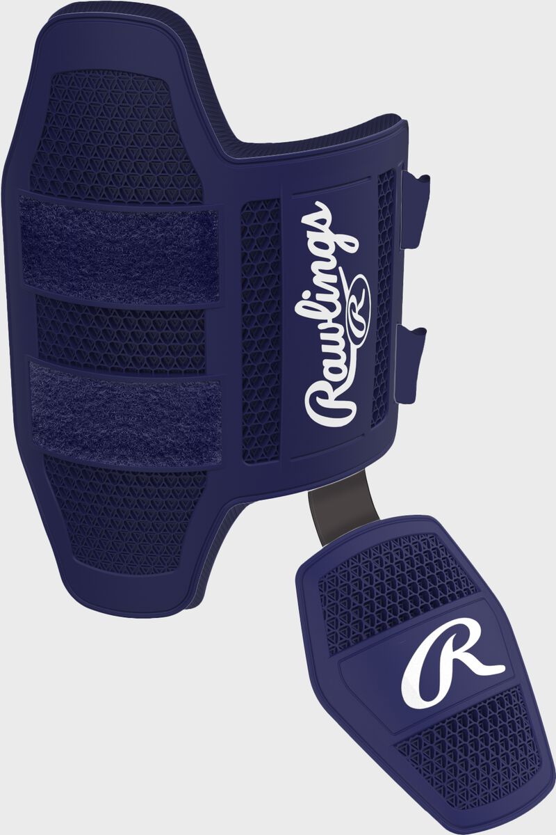 A navy Rawlings leg guard loading=