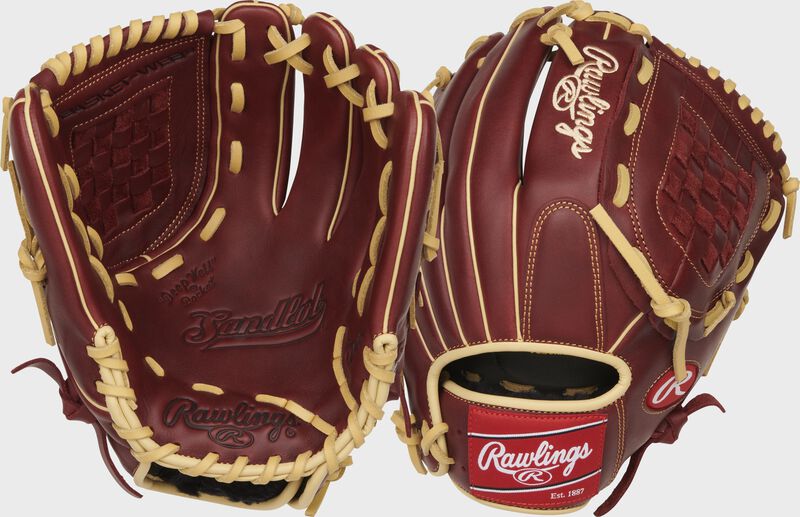 Two images showing the palm & back of a sherry Sandlot Series 12" infield/pitcher's glove loading=