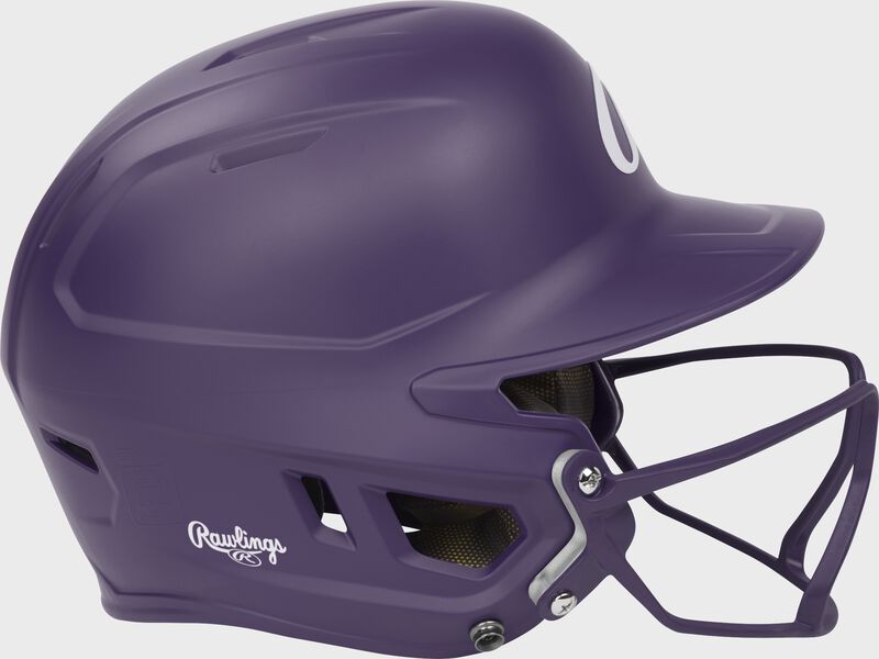 Rawlings Mach Hi-Viz Fastpitch Batting Helmet, Purple, Senior