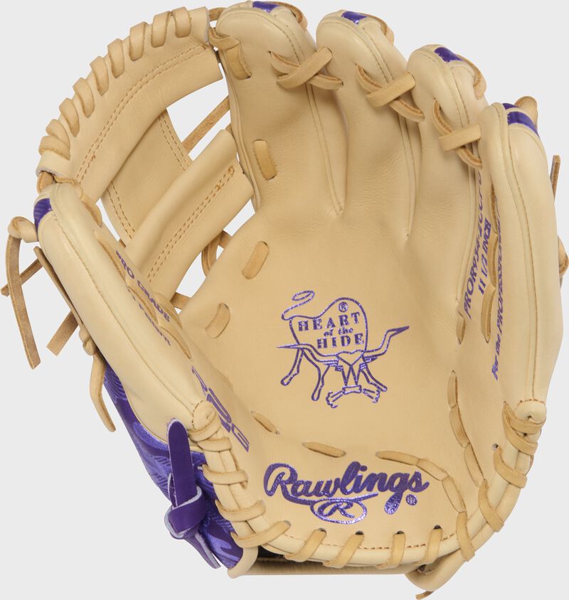 Rawlings Heart of the Hide Purple 11.5-Inch Infield Glove, Right Hand Throw