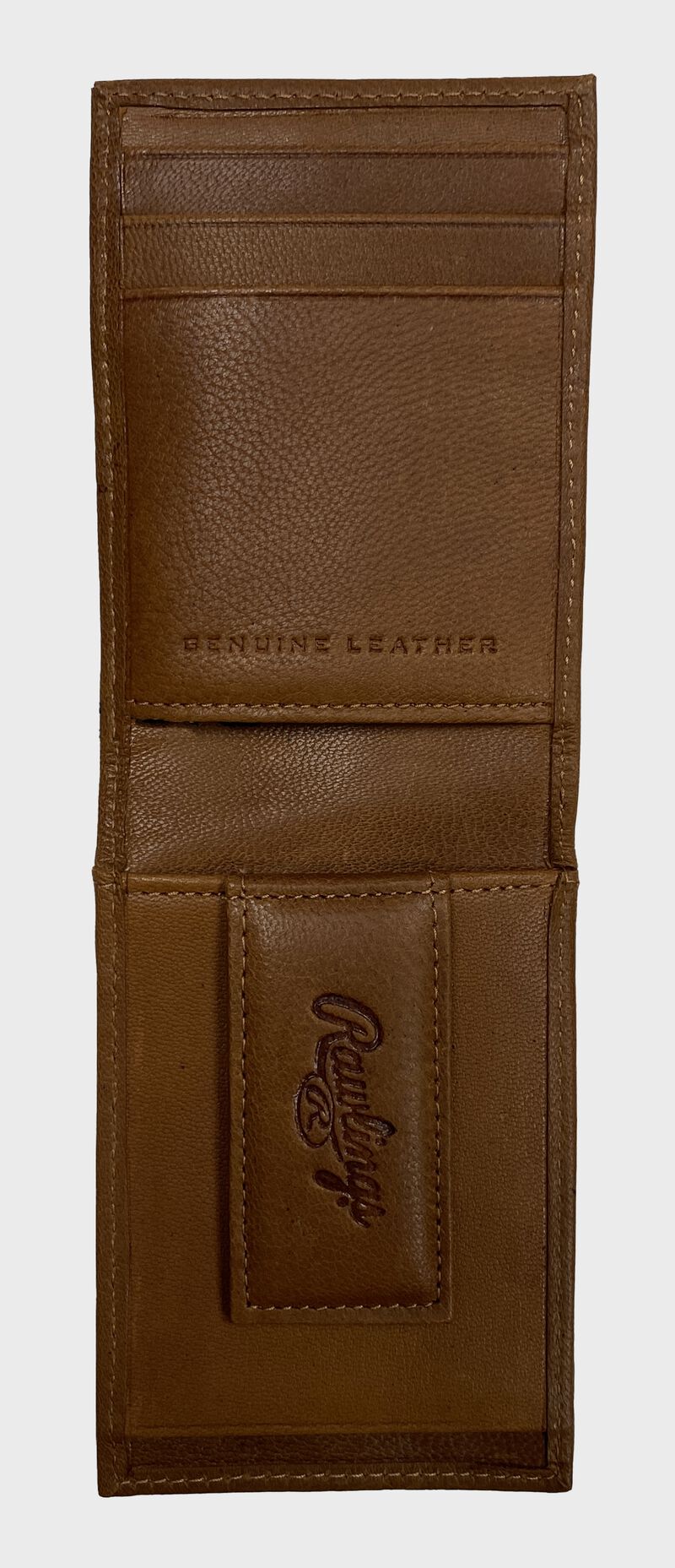 Inside of Tan Debossed Stitch Front Pocket Wallet | SKU:RPW009-204