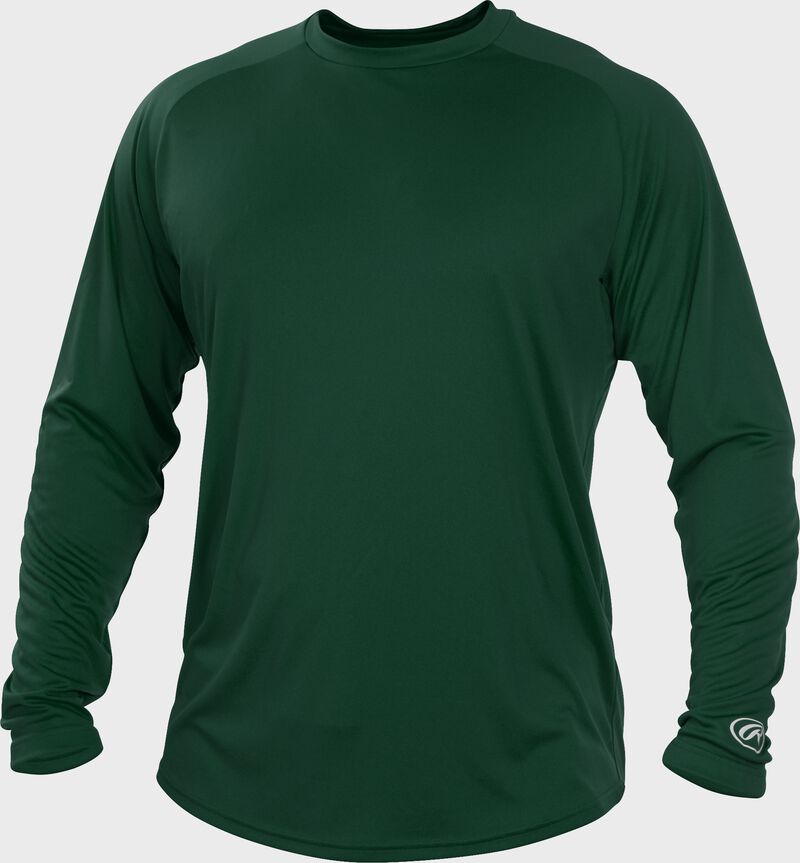 Dark green LSRT Adult crew neck long sleeve shirt loading=
