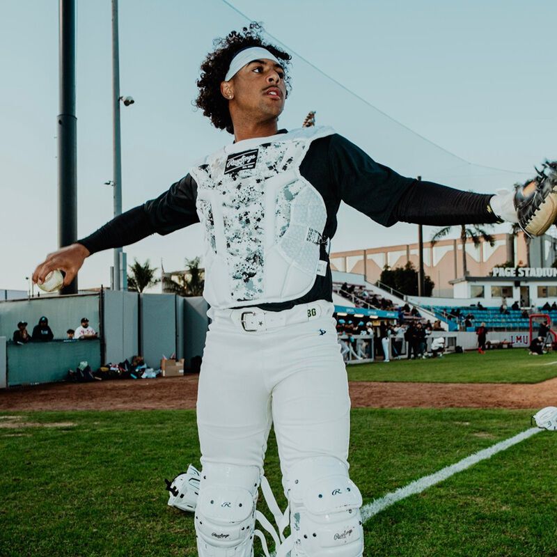 Limited Edition Mach Splatter Catcher's Gear Set, Adult, Black/White