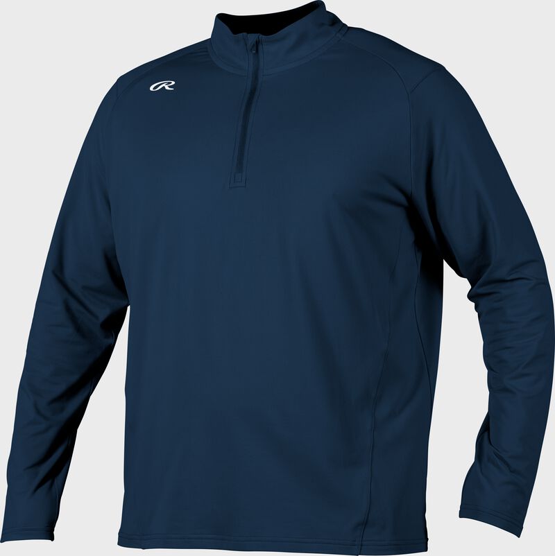 A navy Rawlings lightweight quarter-zip pullover