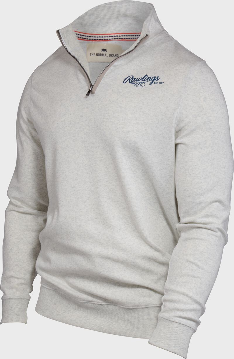 Rawlings x The Normal Brand Puremeso Weekend Quarter Zip, Off White, Adult 3XL