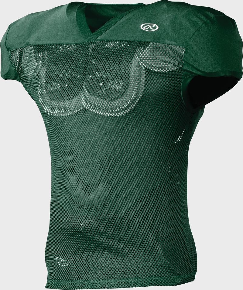 Front of Rawlings Dark Green Adult Practice Football Jersey - SKU #FJPR1 loading=