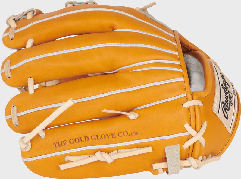 Rich tan back of a Rawlings Heart of the Hide Japan Series 11.5" glove