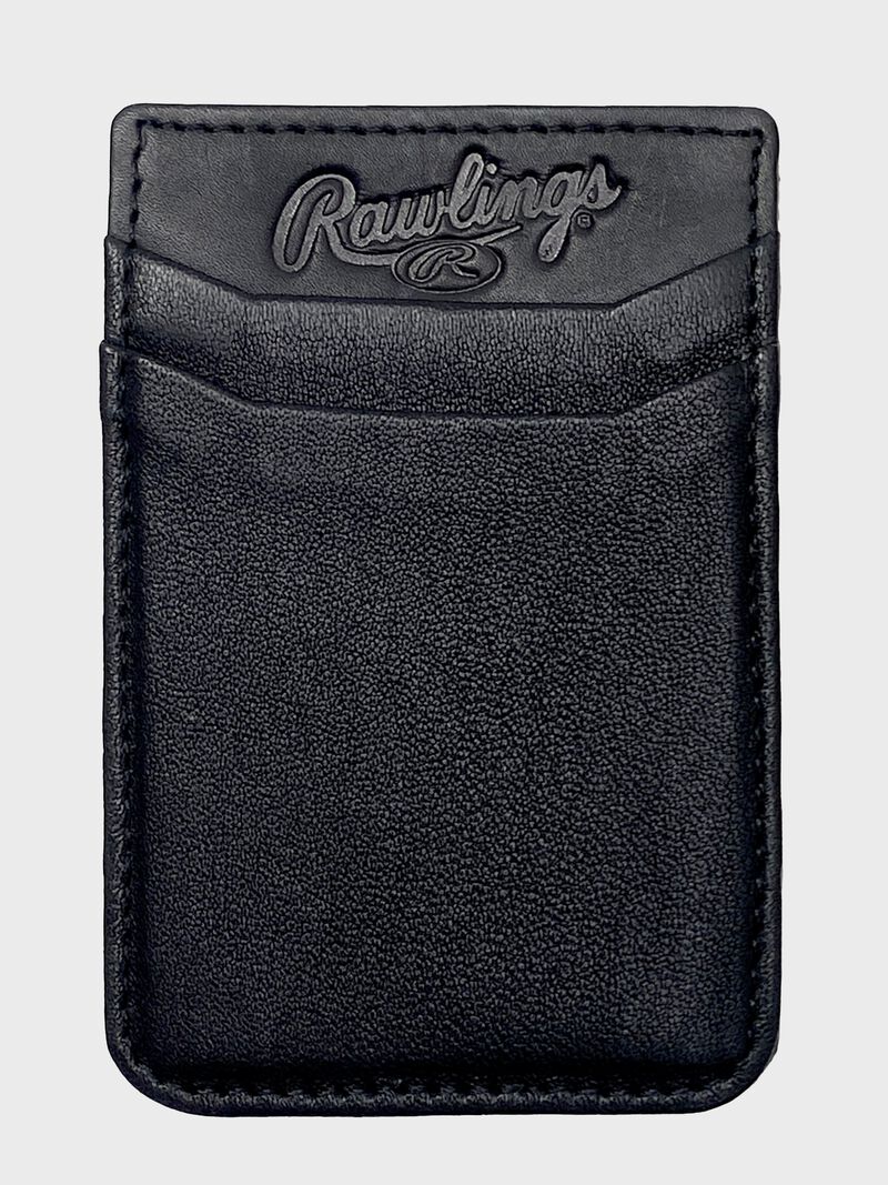 Black Leather Card Holder for the back of Phones | SKU:R090007-001 loading=