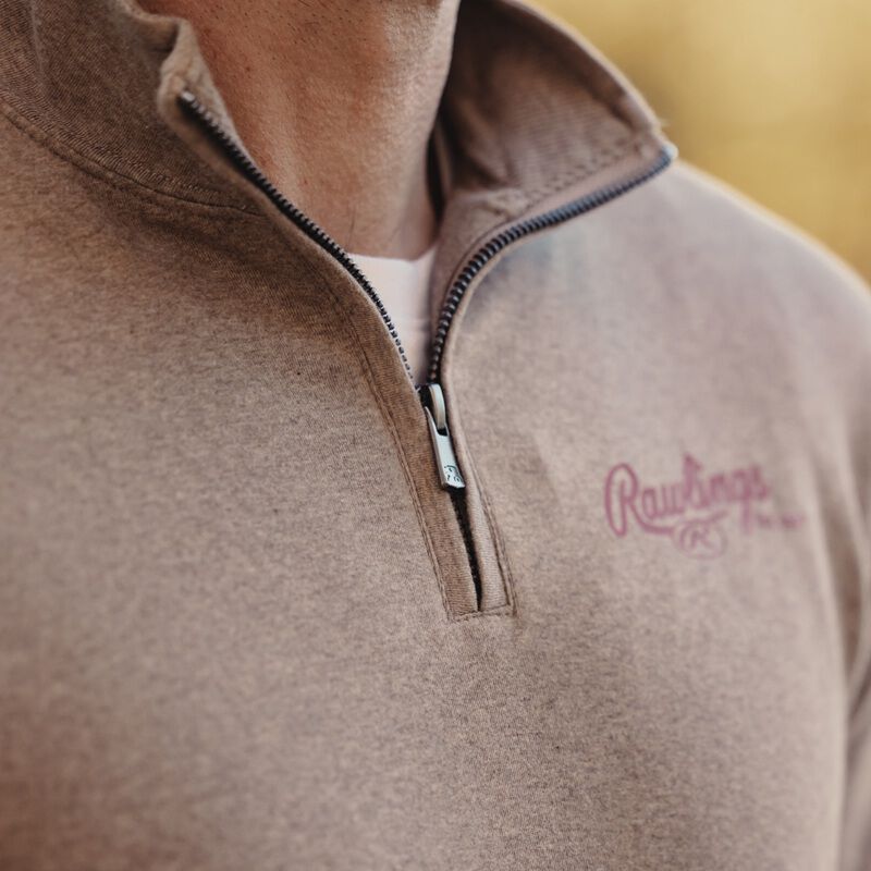 Rawlings x The Normal Brand Puremeso Weekend Quarter Zip, Khaki, Adult 3XL
