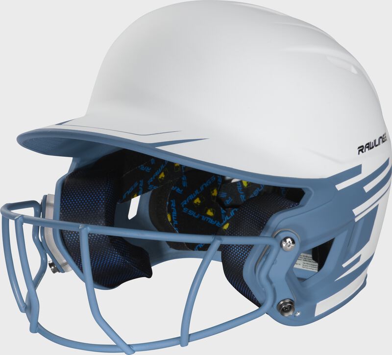 Front left-side view of Rawlings Mach Ice Softball Batting Helmet - SKU: MSB13 loading=