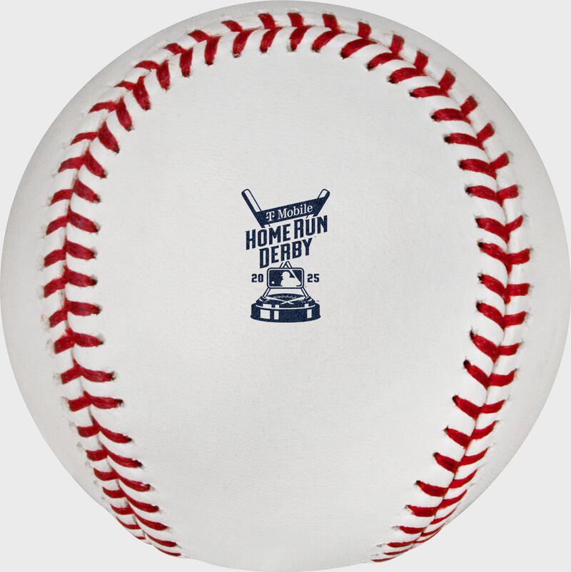 The 2025 MLB Home Run Derby logo stamped on a Rawlings MLB baseball