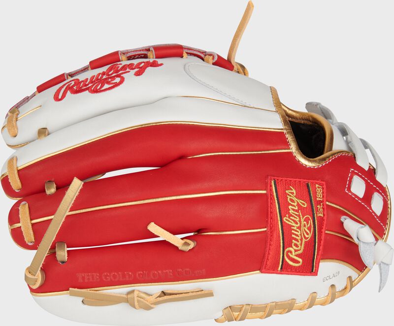 Liberty Advanced Color Series 12 in Fastpitch Glove, White/Scarlet, Right loading=