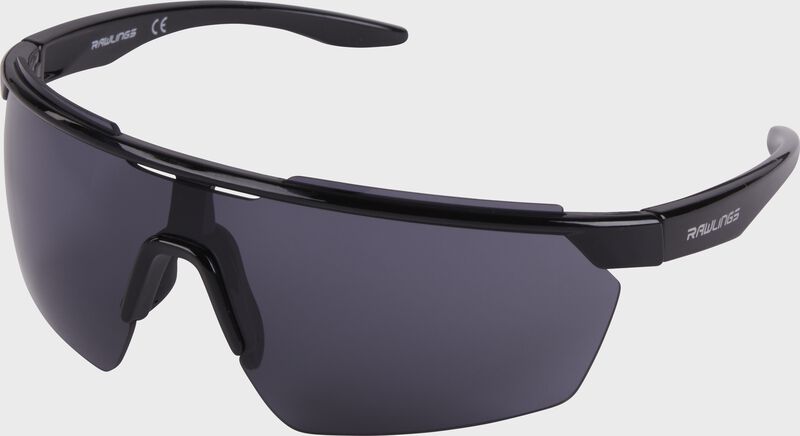 A pair of Rawlings youth black half-rim rectangle shield sunglasses - SKU: 10261629 loading=
