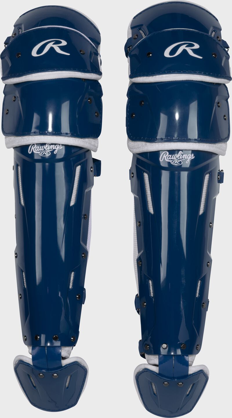 A set of navy Mach Pro Series leg guards
