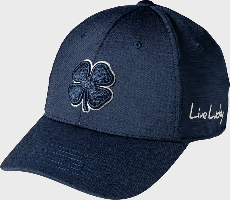 Front of a navy Rawlings Black Clover bases loaded fitted hat - SKU: BCR3BL0081 loading=