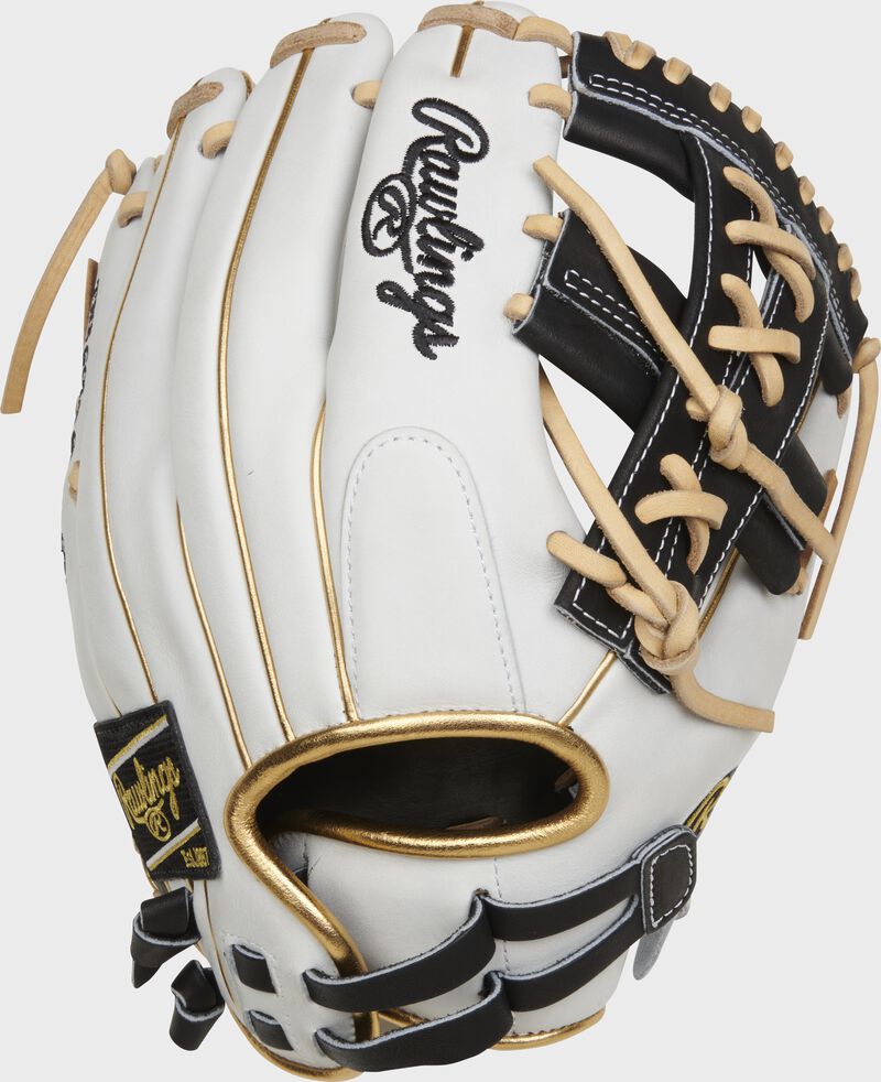 White back of a 12" Heart of the Hide fastpitch infield glove with a Pull Strap back - SKU: PRO120SB-32W loading=