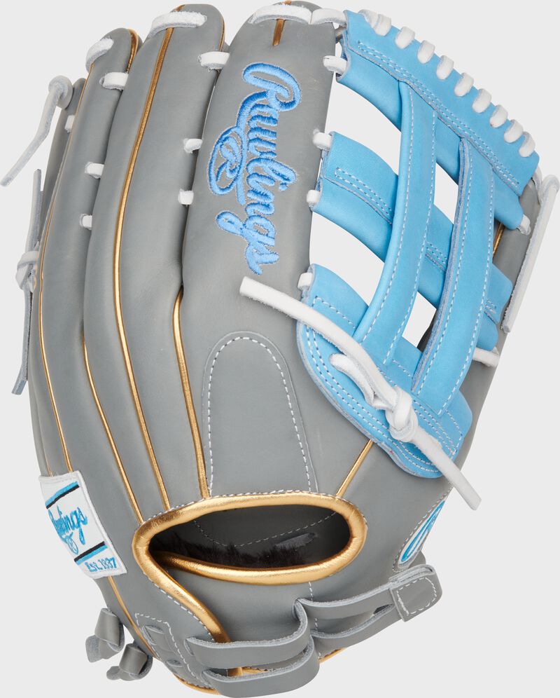 Liberty Advanced Color Series 12.75 in Outfield Glove, Gray/Columbia Blue, Left loading=