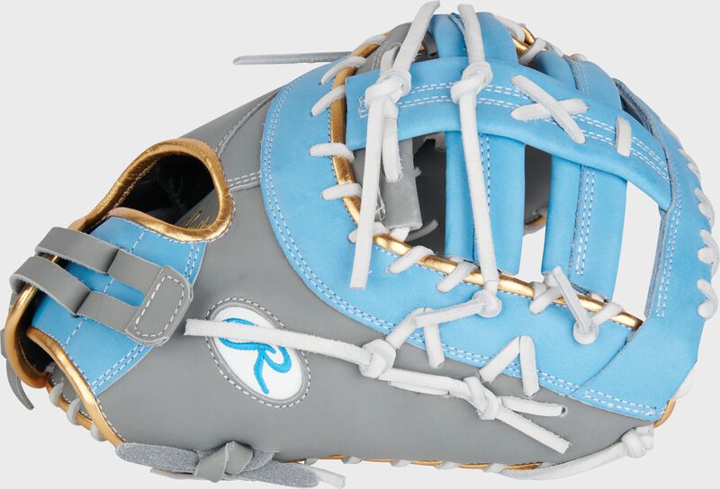 Liberty Advanced Color Series 13 in 1st Base Mitt, Gray/Columbia Blue, Left loading=